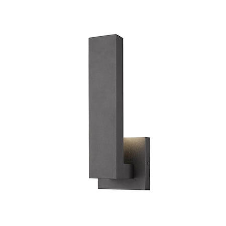 Z-Lite Edge 1 Light Outdoor Wall Sconce, Black & Sand Blast 576S-BK-LED